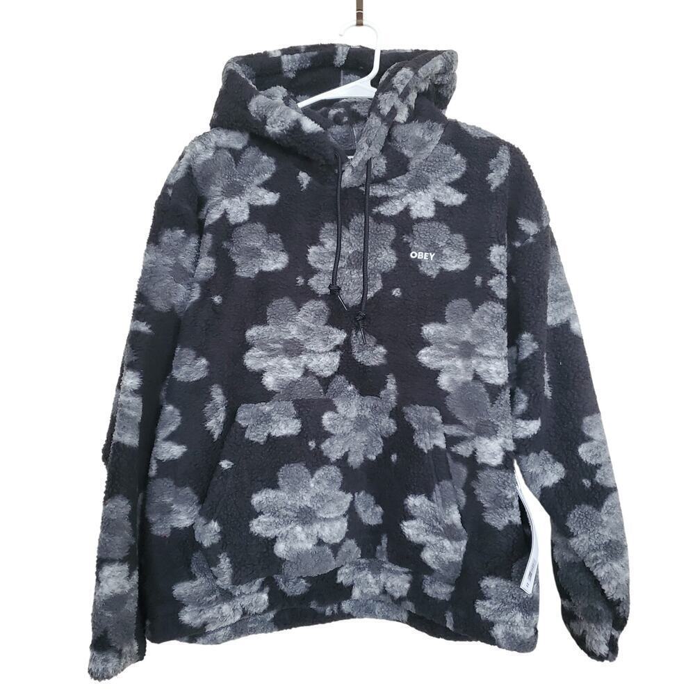 Obey Shaylin Hoodie Women’s Size Small Oversized Textured Pullover NWT